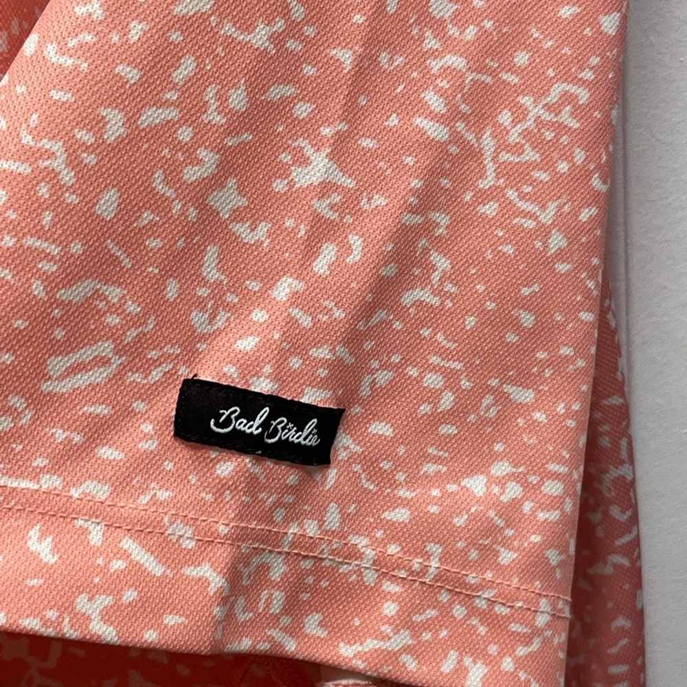 Bad Birdie men’s polo XXL Peach with all over splatter print - Picture 5 of 10